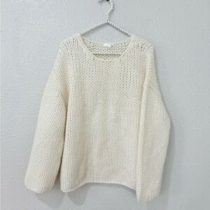 SKIN Baby Alpaca Chunky Knit Sweater S Cream Quiet Luxury Minimalist The Row